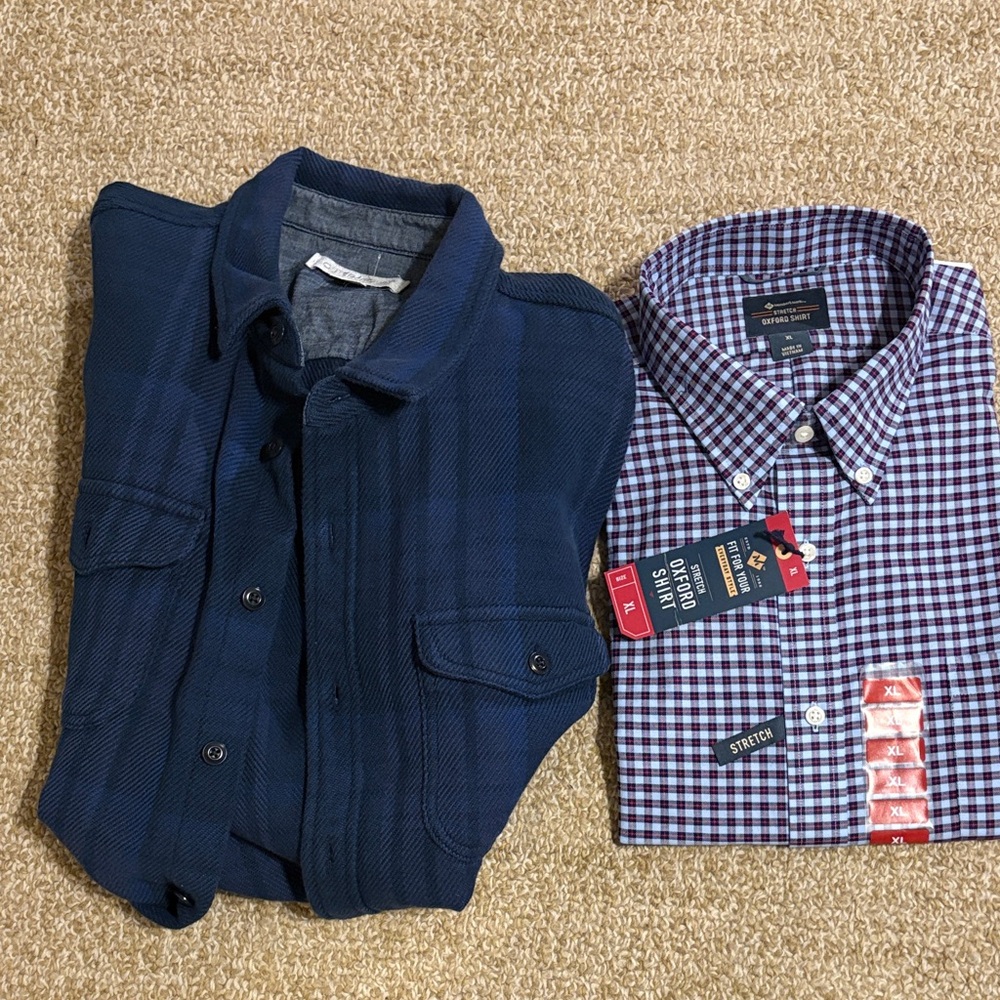 Goodfellow & Co Red and Blue Checkered Oxford Shirt